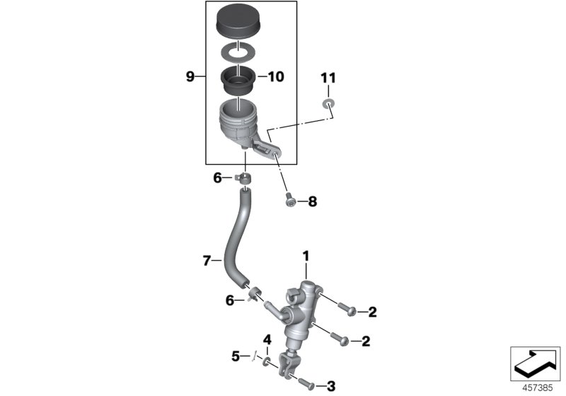 Foot, brake master cylinder