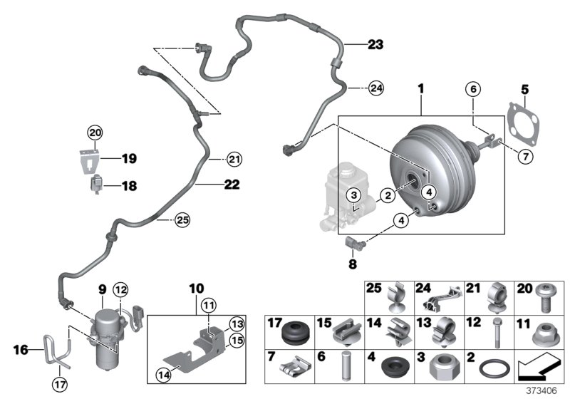 Vacuum pump for brake servo unit