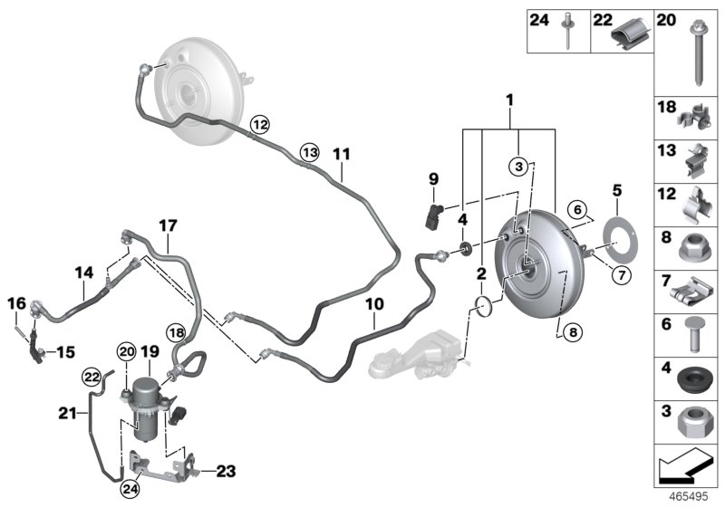 Vacuum pump for brake servo unit