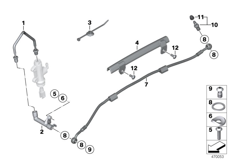 Brake line, rear, without ABS