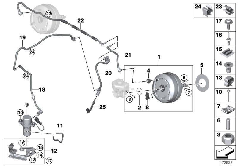 Vacuum pump for brake servo unit