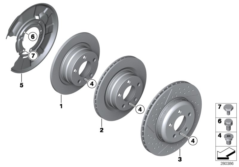 Rear wheel brake / brake disc