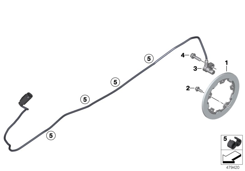 Rotational-speed sensor, rear