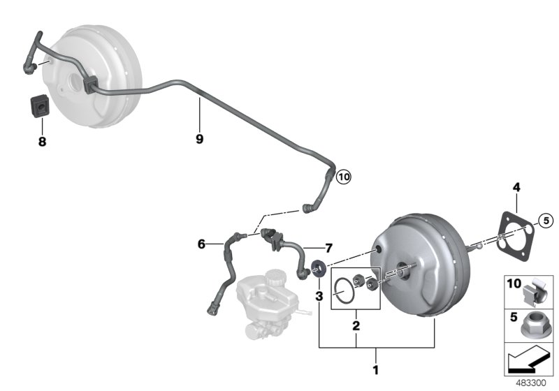 Power brake unit depression