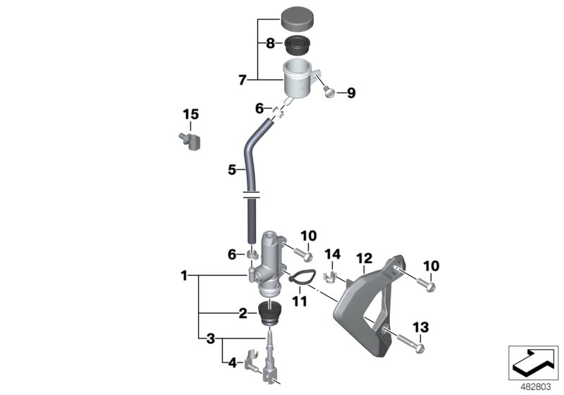 Foot, brake master cylinder