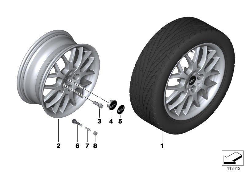 MINI light alloy wheel, cross spoke 90