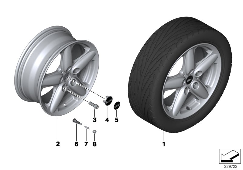 MINI LA wheel 5-Star Single Spoke 124