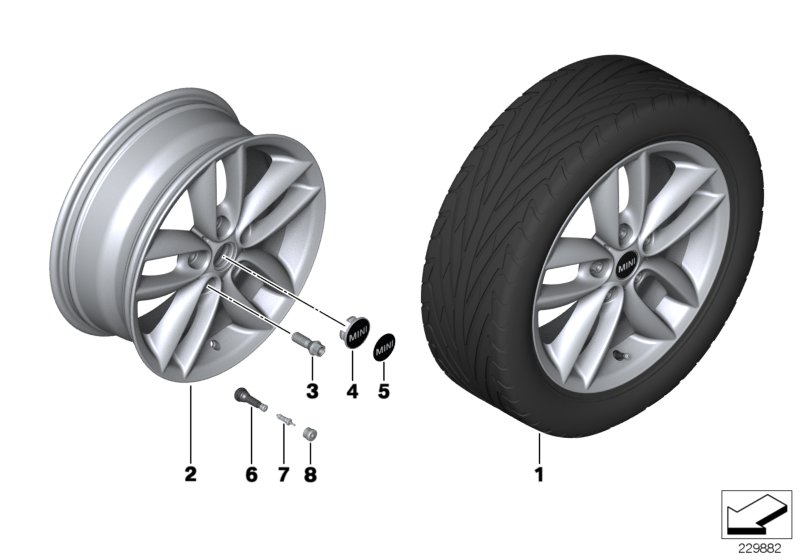 MINI LA wheel 5-Star Double Spoke 124