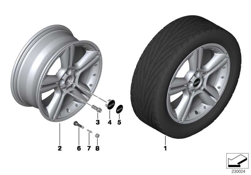 MINI LA wheel 5-Star Double Spoke 127