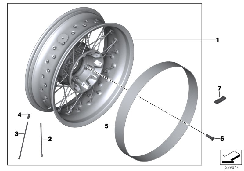 Spoke wheel, rear