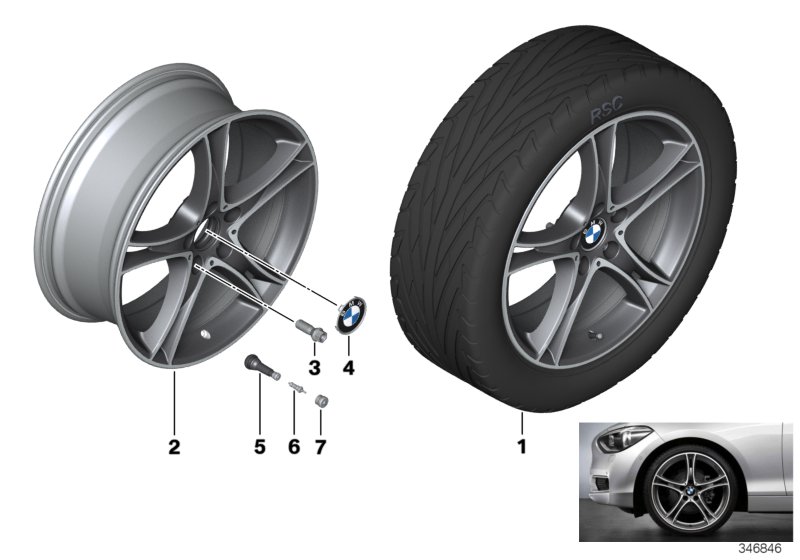 BMW LA wheel double spoke 361-19''