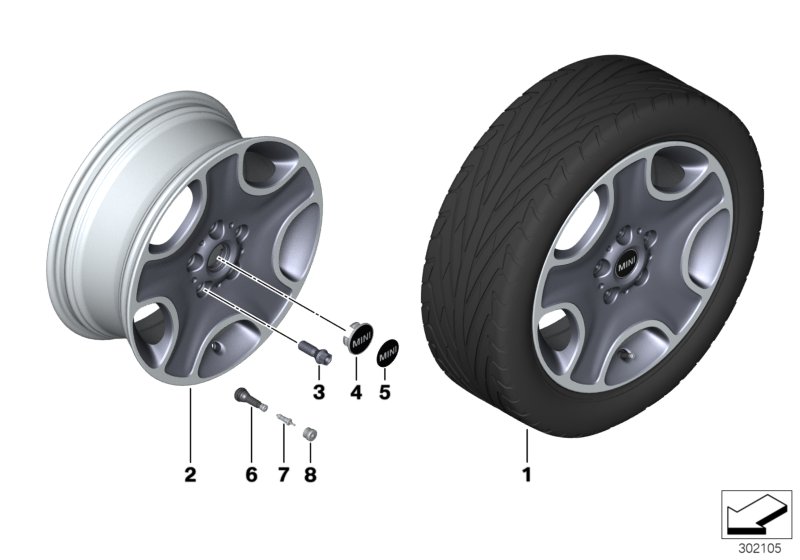 MINI LA wheel 5-hole Black Star 138