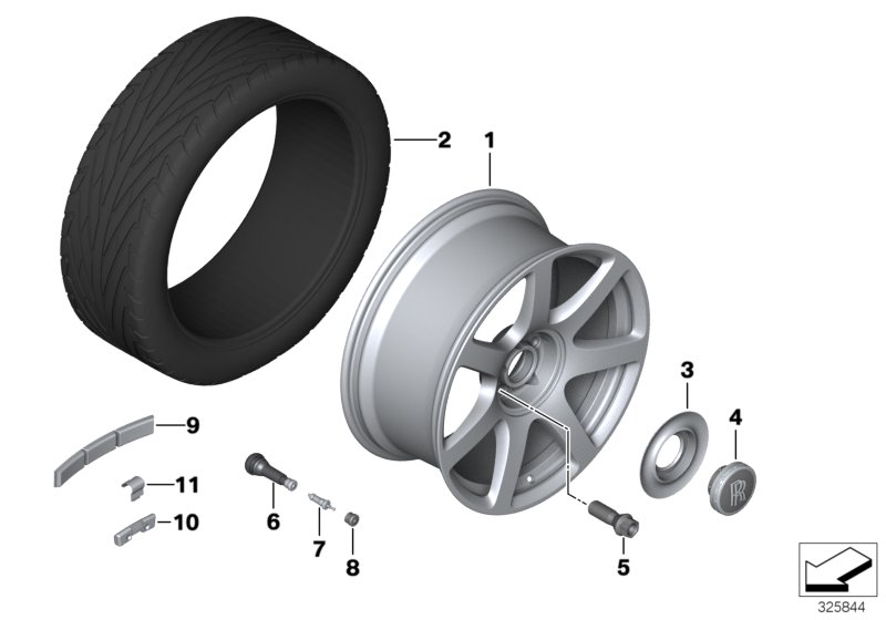 Light alloy wheel, styling 593