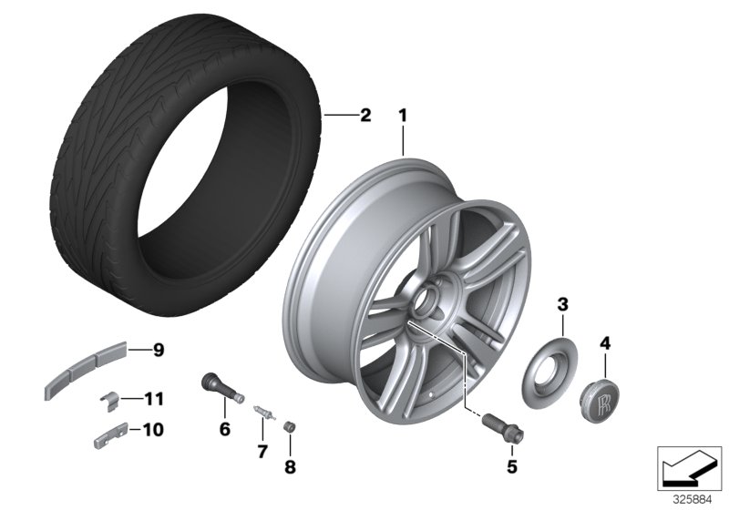 Light alloy wheel, styling 602