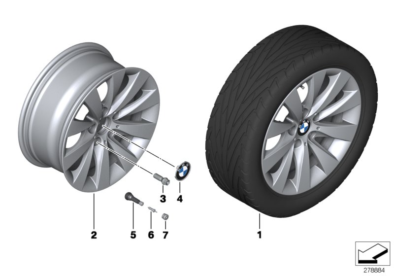 BMW LA wheel, V-spoke 413 - 17''