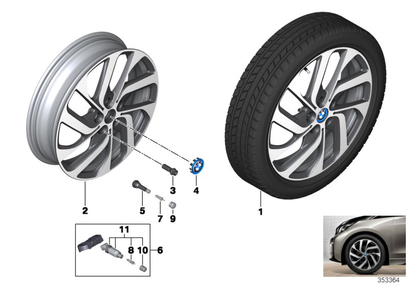 BMW i LA wheel,turbine styling 428 19''