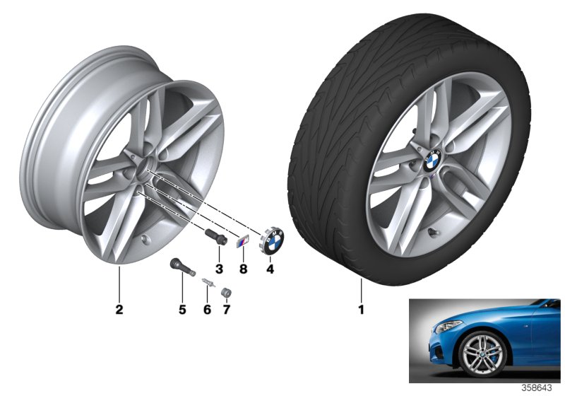 BMW LA wheel, M double spoke 461 - 18''