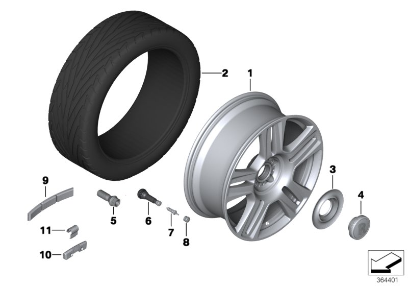 Light alloy wheel, styling 615