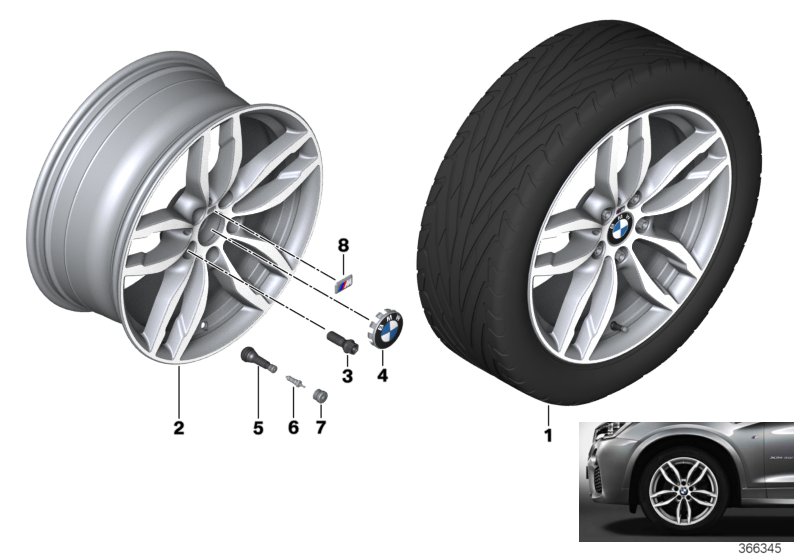 BMW LA wheel M double spoke 622 - 19"