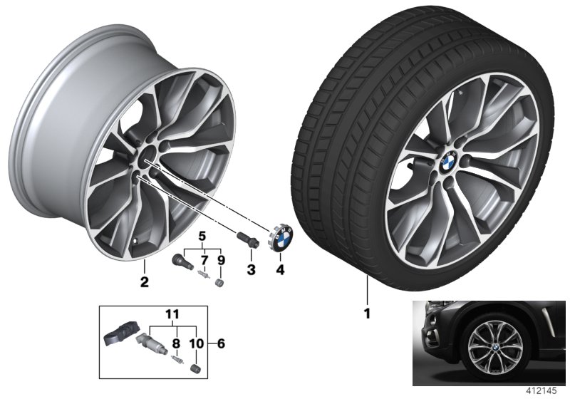 BMW LA wheel V-spoke 597 - 20''
