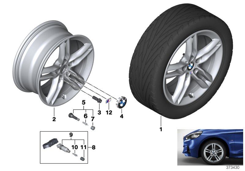 BMW LA wheel, M double spoke 483M - 17''