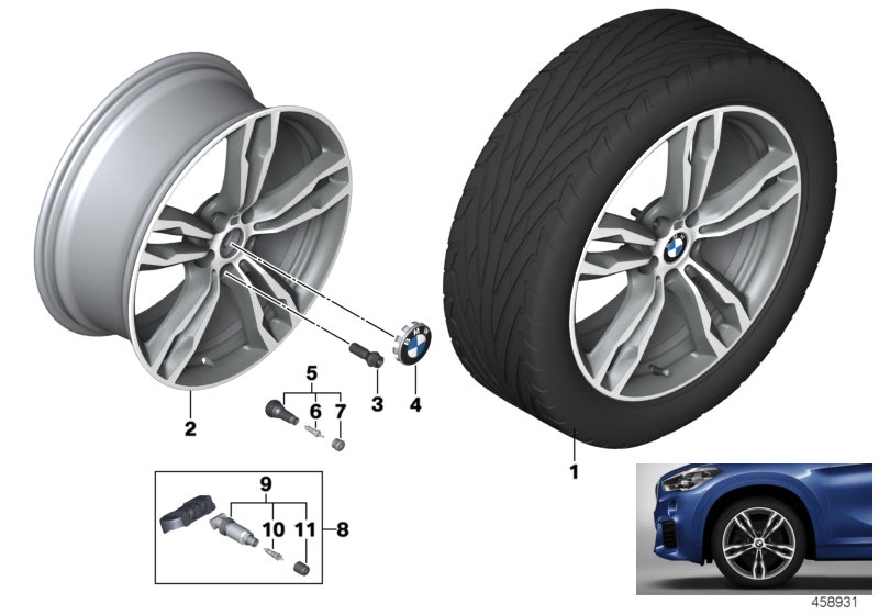 BMW LM wheel M double spoke 572M- 19"