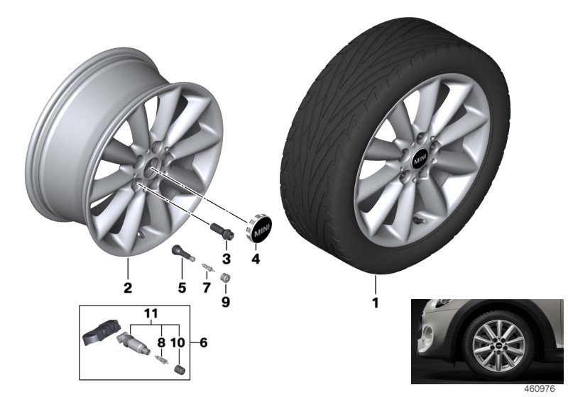 MINI LA wheel vent spoke 518 - 17"