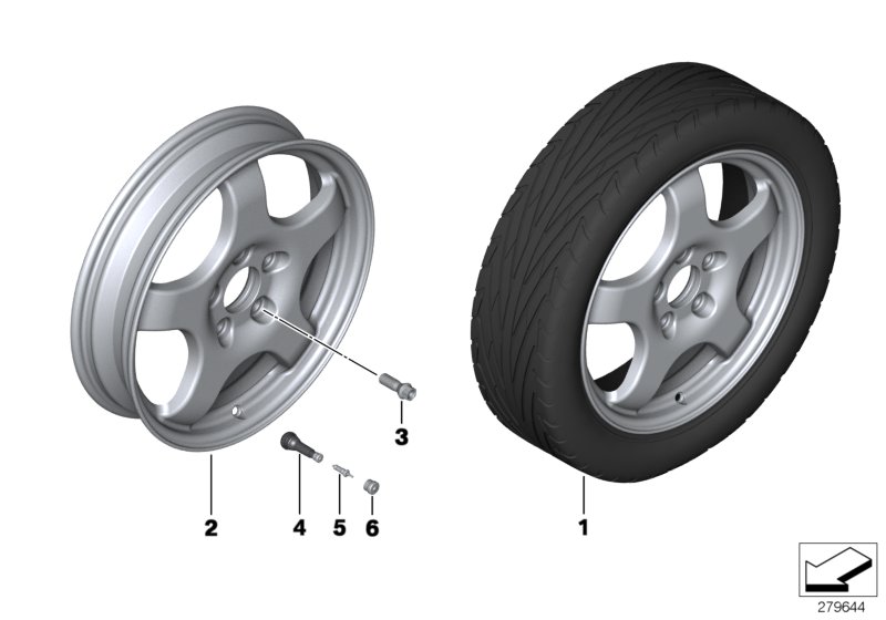 Emergency wheel, light alloy