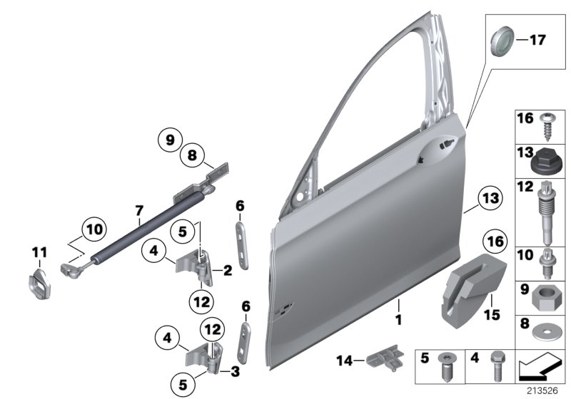 Front door-hinge/door brake