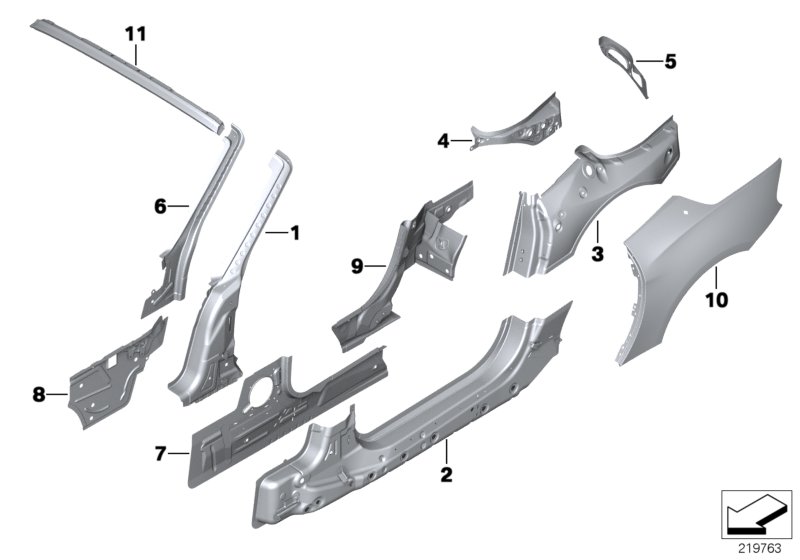Body-side frame-parts