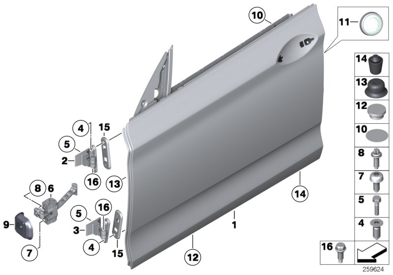 Front door-hinge/door brake