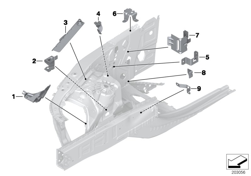 Front body bracket right