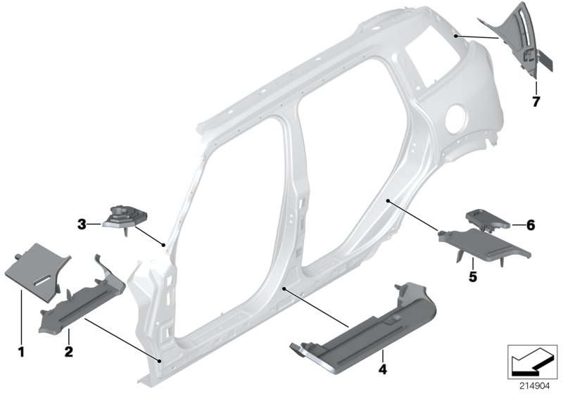 Cavity shielding, side frame