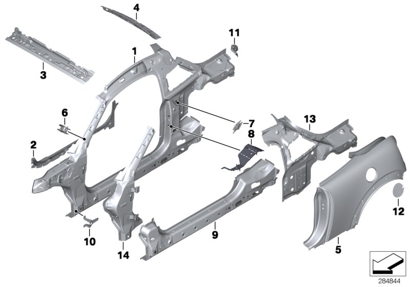 Body-side frame-parts