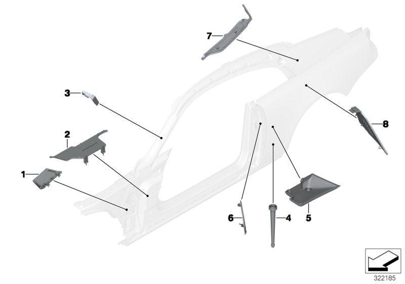 Cavity shielding, side frame