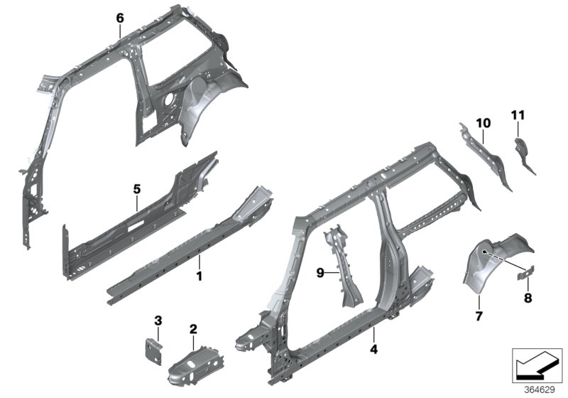 Body-side frame-parts