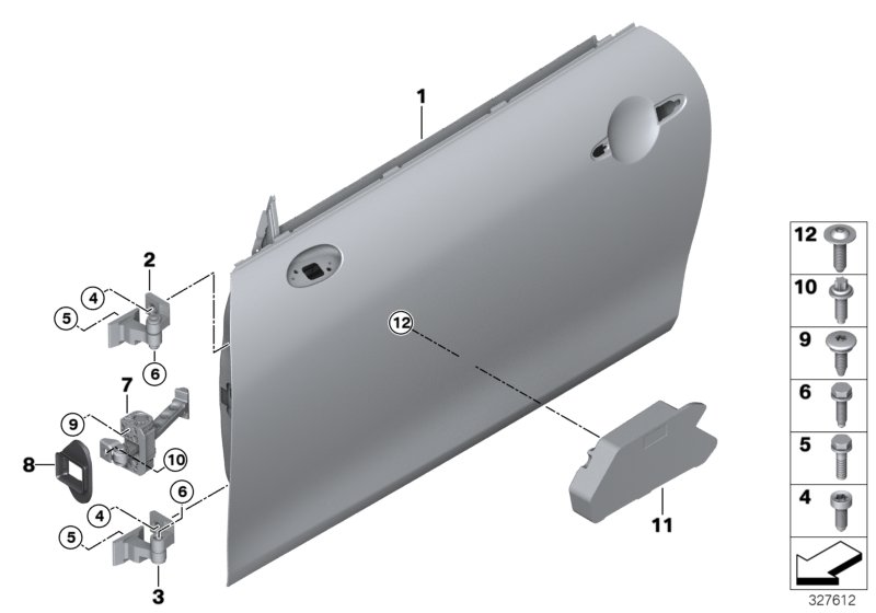 Front door-hinge/door brake