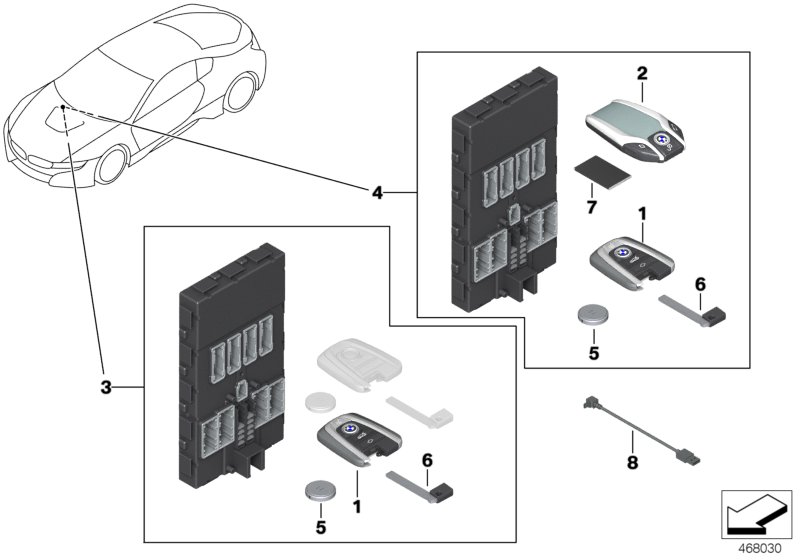 BMW displ.key / set radio rem.ctrl w/BDC