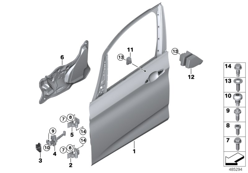 Front door-hinge/door brake