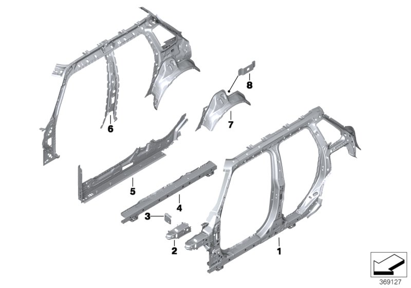 Single components for body-side frame