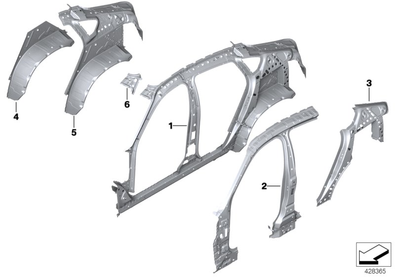 Single components for body-side frame