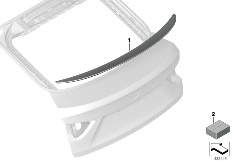 Rear lid, mounting parts
