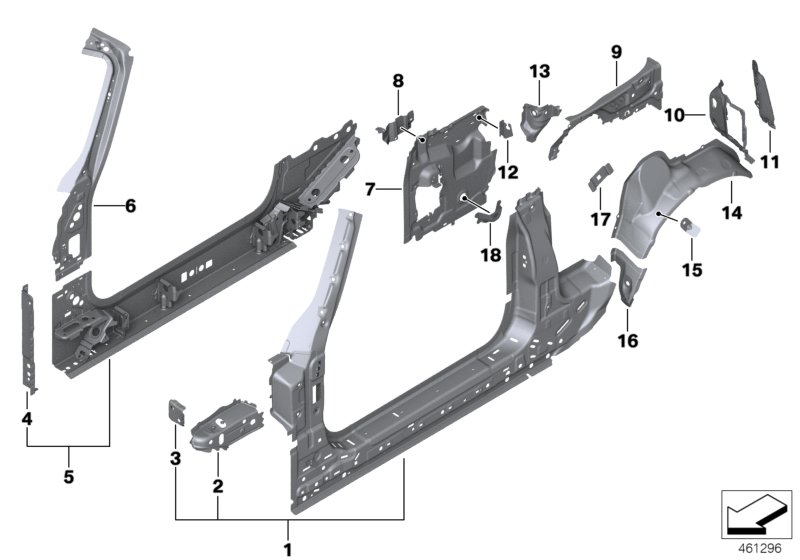 Body-side frame-parts