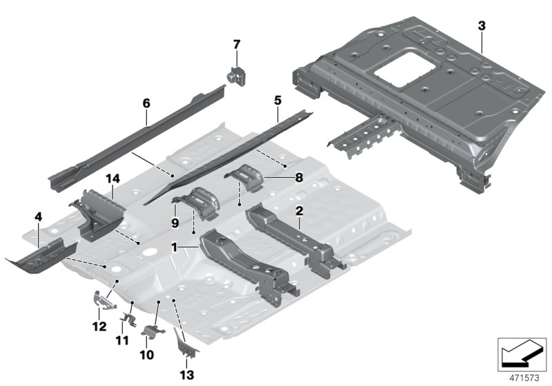 Partition trunk/Floor parts