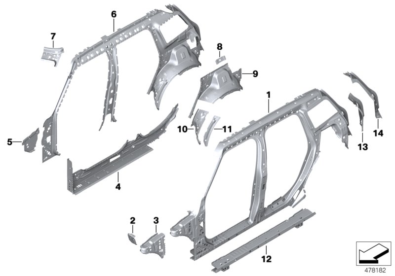 Body-side frame-parts
