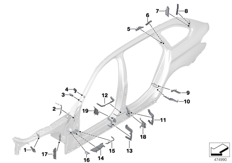 Cavity shielding, side frame