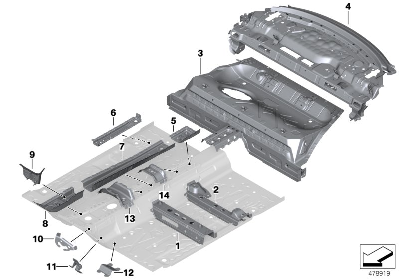 Partition trunk/Floor parts