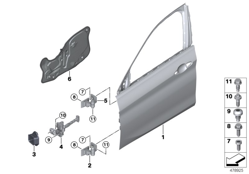Front door-hinge/door brake