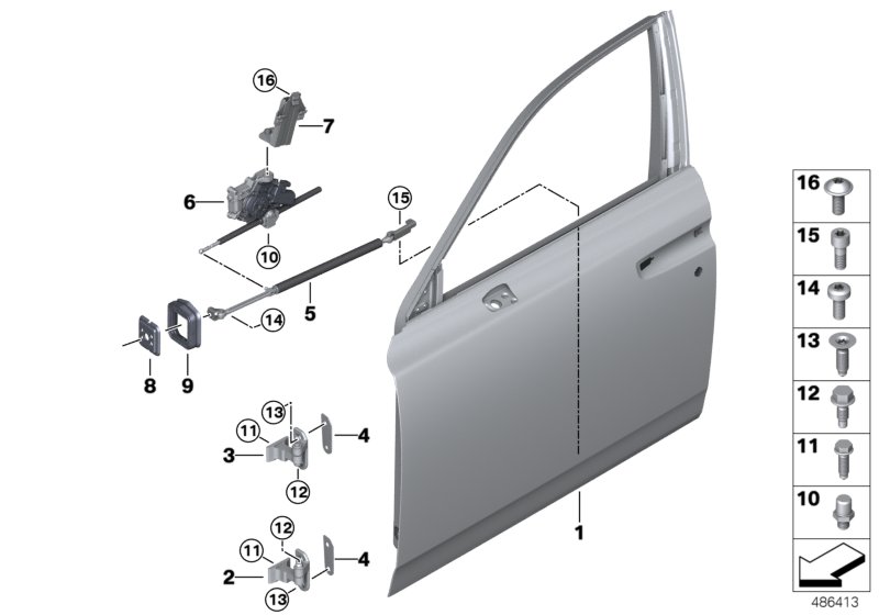 Front door-hinge/door brake