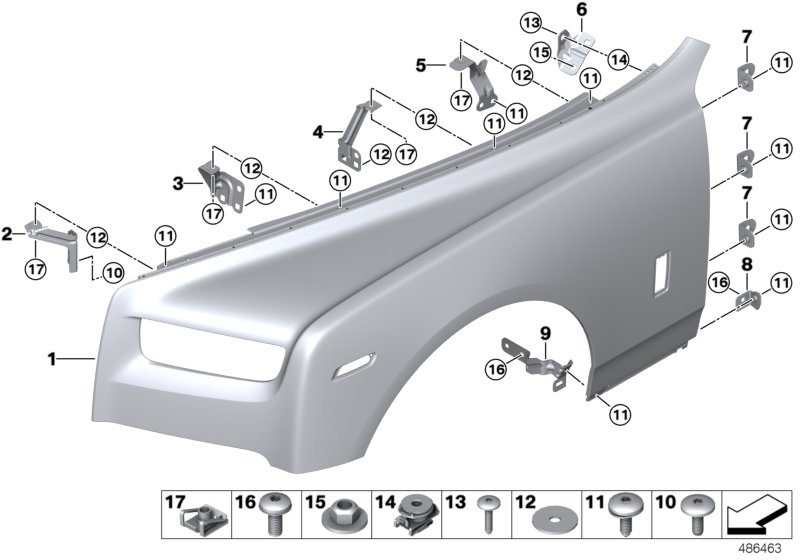 Front side panel/Mounting parts